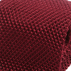 Burgundy Red Pointed Silk Knitted Tie - Tie Doctor  