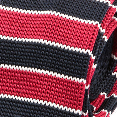 Navy & Light Red Striped Knit Tie - Tie Doctor  