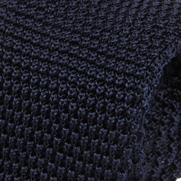 Navy Silk Knitted Tie - Tie Doctor  