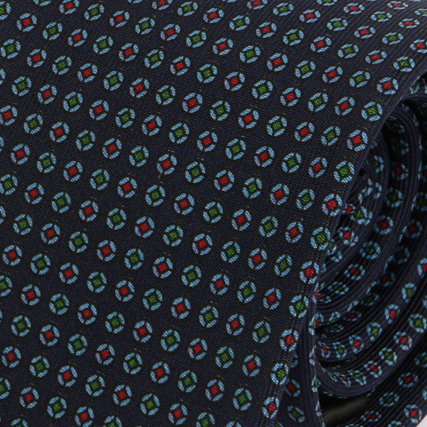 Navy Jewel Macclesfield Silk Tie - Tie Doctor  