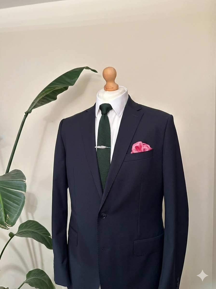 Dark Green Pointed Silk Knitted Tie Dark Green Pointed Silk Knitted Tie