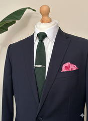 Dark Green Pointed Silk Knitted Tie