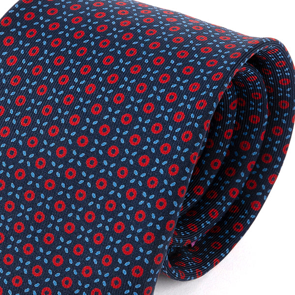 Midnight Blue Mosaic XL Macclesfield Silk Tie 8.5cm