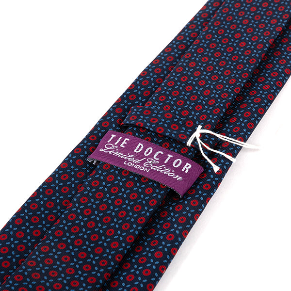 Midnight Blue Mosaic XL Macclesfield Silk Tie 8.5cm