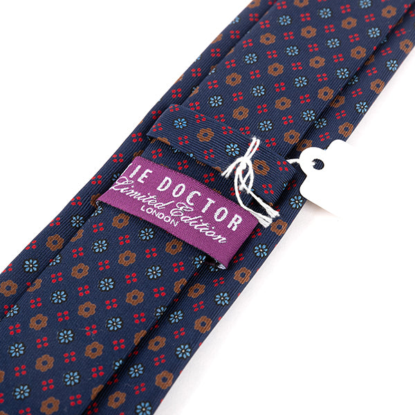 Tatton Blue Bloom Macclesfield Silk Tie 7.5cm