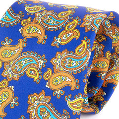 Blue & Orange Frederick Bold Paisley IMS Motif Tie