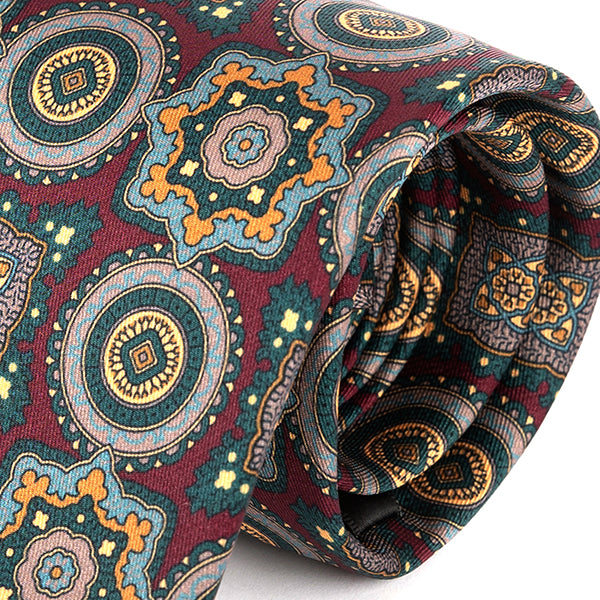 Burgundy Florentine Medallion IMS Tie 7.5cm