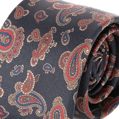 Black & Red Muted Bold Paisley IMS Motif Tie