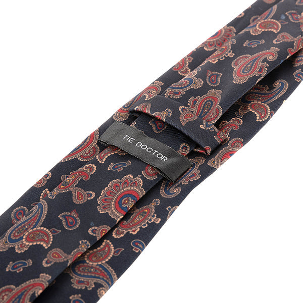 Black & Red Muted Bold Paisley IMS Motif Tie