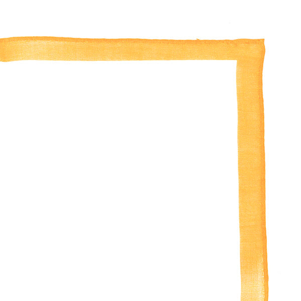 White & Orange Linen Pocket Square