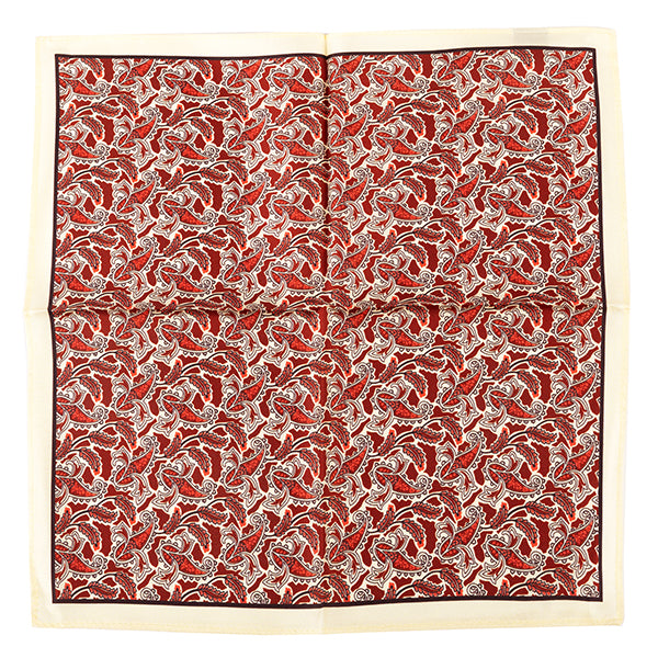 Belgravia Paisley Leaf Silk Pocket Square 32cm