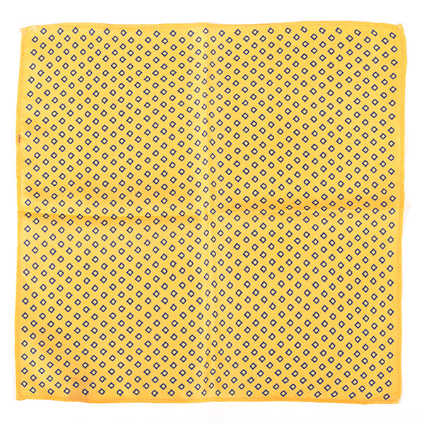 Yellow Squared Silk Pocket Square 32cm
