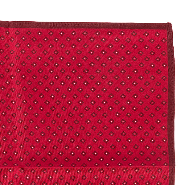 Bordeaux Diamond Silk Pocket Square 32cm