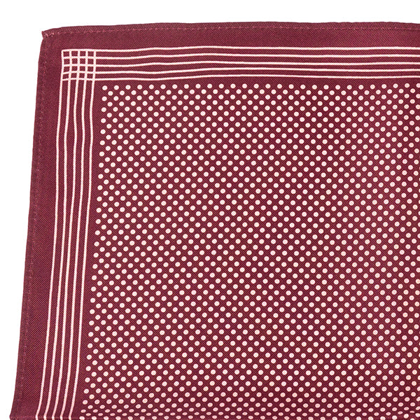 Purple Dotted Silk Pocket Square 32cm