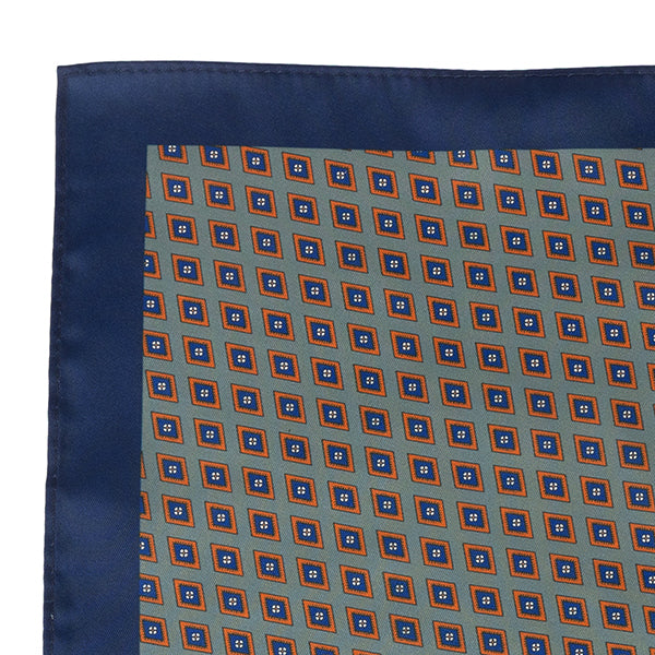 Olive Green Diamond Mac 33cm Pocket Square