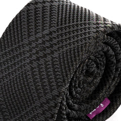 Black Houndstooth Slim Silk Tie 6cm