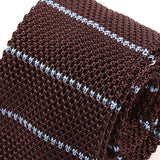 Brown Stripe Trio Silk Knitted Tie 6cm