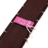 Brown Stripe Trio Silk Knitted Tie 6cm