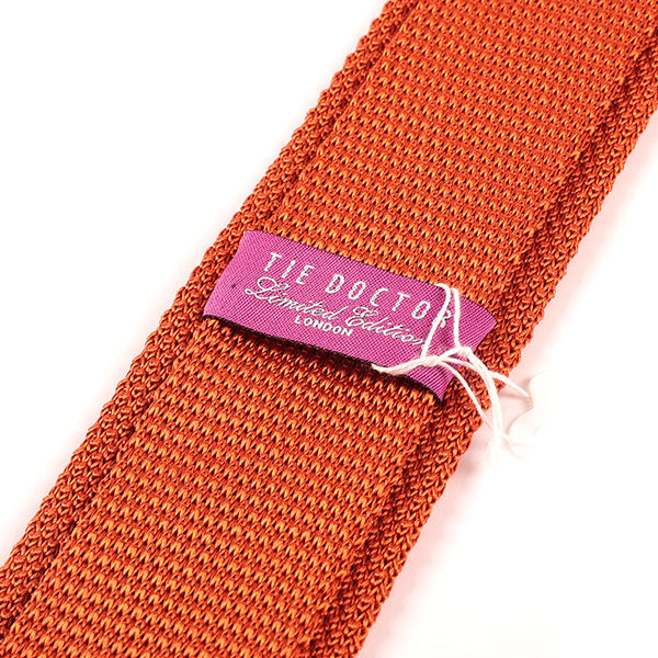 Dark Orange Silk Knitted Tie