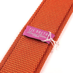 Dark Orange Silk Knitted Tie - Tie Doctor  