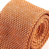 Orange Marl Silk Knitted Tie 6cm