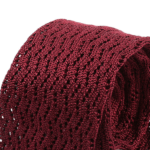Oscar Burgundy Red Zigzag Silk Knitted Tie 6cm
