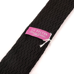Oscar Black Zigzag Silk Knitted Tie 6cm - Tie Doctor  
