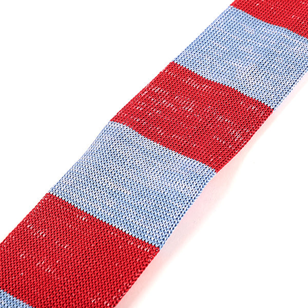 Janis Blue And Red Silk Knitted Tie