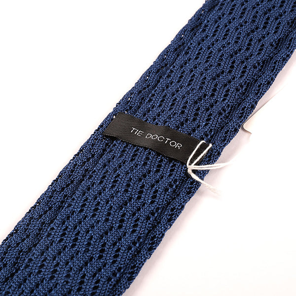 Oscar Blue Zigzag Silk Knitted Tie 6cm - Tie Doctor  