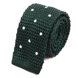 Dark Green Polka Dot Silk Knitted Tie 5.5cm