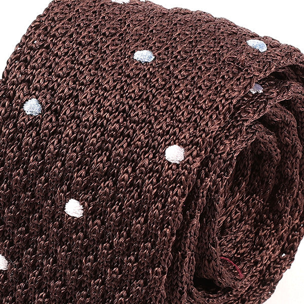 Brown Raised Silk Knitted Tie 5cm - Tie Doctor  