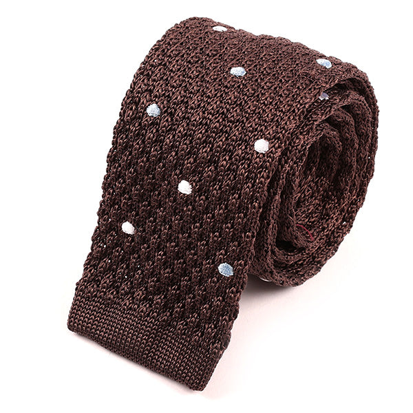 Brown Raised Silk Knitted Tie 5cm - Tie Doctor  