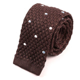 Brown Raised Silk Knitted Tie 5cm