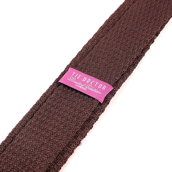 Brown Raised Silk Knitted Tie 5cm - Tie Doctor  