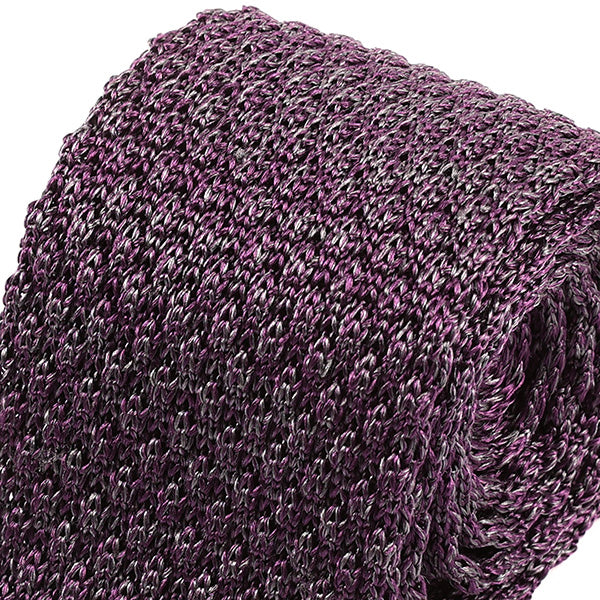 Purple Marl Raised Silk Knitted Tie 5.5cm