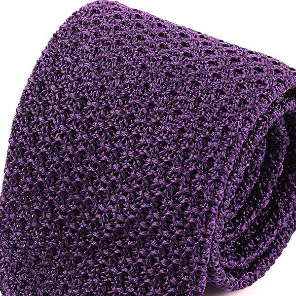 Tiwa Purple Pointed Silk Knitted Tie 7cm, One of One - Tie Doctor  
