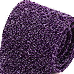 Tiwa Purple Pointed Silk Knitted Tie 7cm, One of One - Tie Doctor  