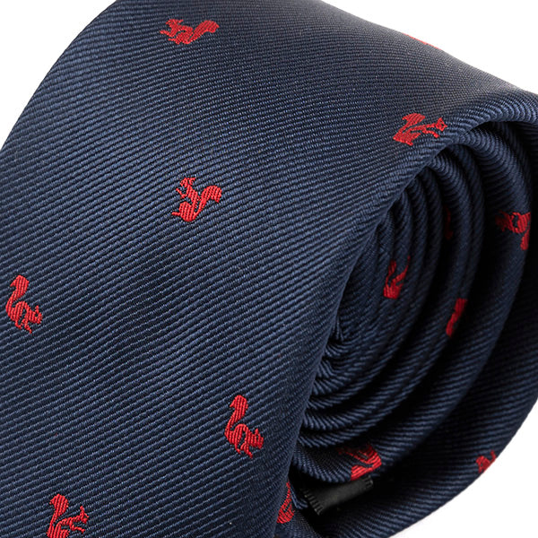 Blue Squirrel Print Tie 7.5cm