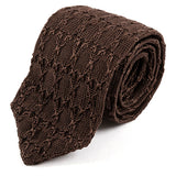 Ngozi Brown Pointed Silk Knitted Tie 7cm