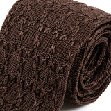 Ngozi Brown Pointed Silk Knitted Tie 7cm