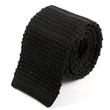 Curtis Black Silk Knitted Tie 6cm