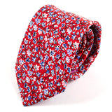 Red And Pink Floral Silk Tie 7cm