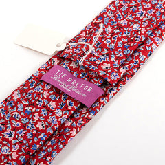 Red And Pink Floral Silk Tie 7cm - Tie Doctor  