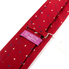 Red Multi Star Wide Silk Tie 8cm