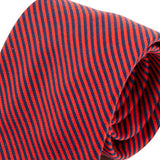 Light Red & Blue Striped Silk Tie 7.5cm