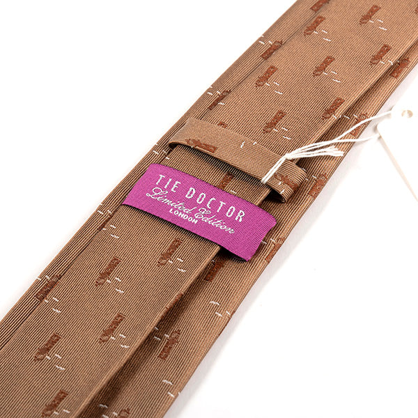 Brown Lighthouse Print Silk Tie 7cm - Tie Doctor  