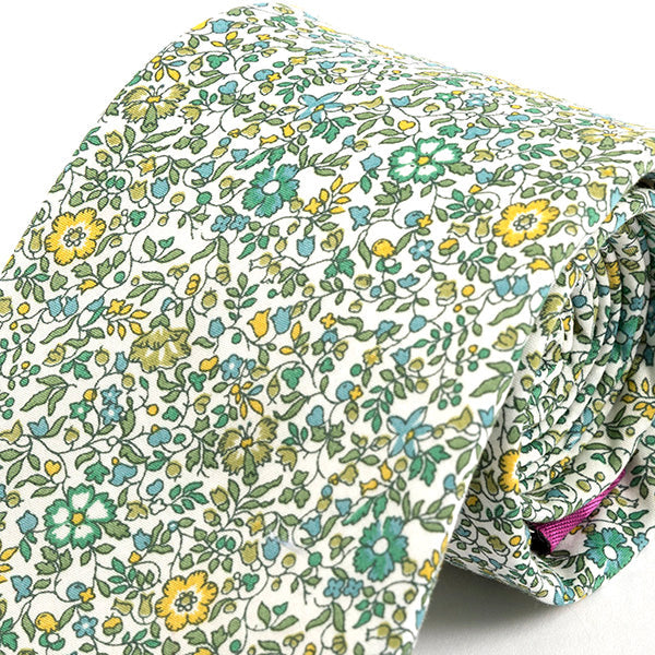 Green Azi Floral Cotton Tie 7.5cm - Tie Doctor  