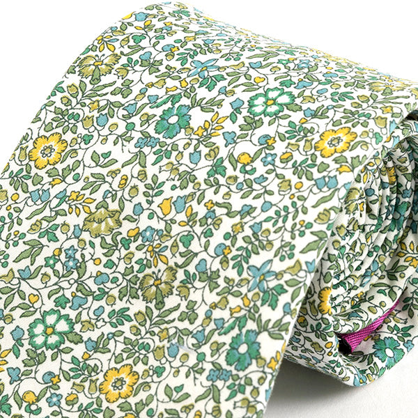 Green Azi Floral Cotton Tie 7.5cm