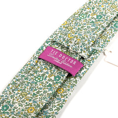 Green Azi Floral Cotton Tie 7.5cm