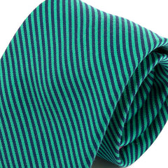 Green & Blue Striped Silk Tie 7.5cm - Tie Doctor  